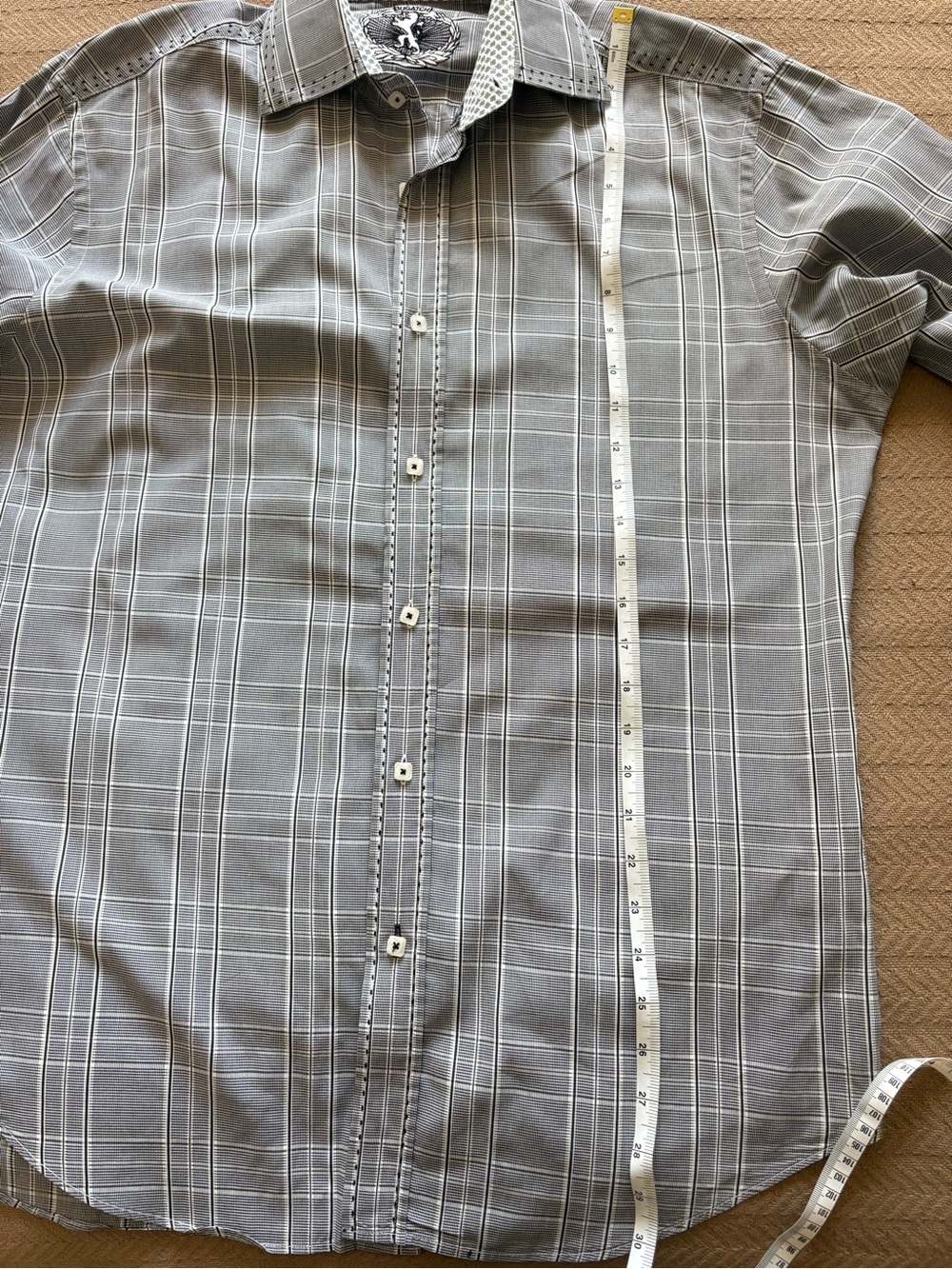 Bugatchi Grey Plaid Dress Shirt - Picture 9 of 13